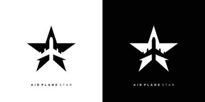 modern och professionell flygplan stjärna logotyp design vektor