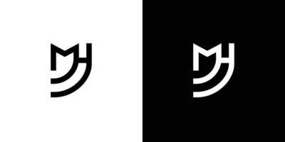 enkel och modern mh initialer logotyp 2 vektor