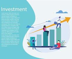 investering vektor bakgrund. bakgrund av människor stående på investering Diagram