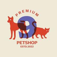 Nummer 9 Petshop-Logo vektor