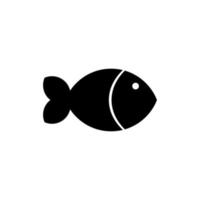 Flaches schwarzes Fisch-Icon-Design für Symbole von Fischern, Fischanglern und Fischunternehmen auf der ganzen Welt auf weißem Hintergrund vektor