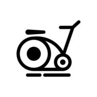 stationär cykel, övning cykel linje ikon för kondition och hälsa, översikt vektor tecken, linjär piktogram isolerat på vit