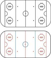 is hockey fält på vit bakgrund. is hockey rink tecken. översikt av rader på ett is hockey rink. platt stil. vektor