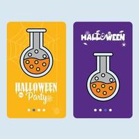 glückliches halloween-einladungsdesign mit getränkevektor vektor