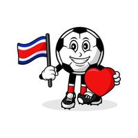 maskot tecknad serie fotboll kärlek costa rica flagga design vektor