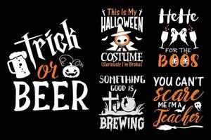 Typografie-Halloween-T-Shirt-Design. vektor