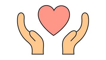 enkel platt ikon skön hjärtan i händer för de fest av kärlek, hjärtans dag eller Mars 8:a. vektor illustration