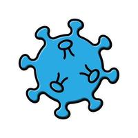 blaues symbol der medizinischen virusmikrobe gefährlicher tödlicher stamm covid-19 coronavirus epidemie pandemie. Vektor-Illustration isoliert auf weißem Hintergrund vektor