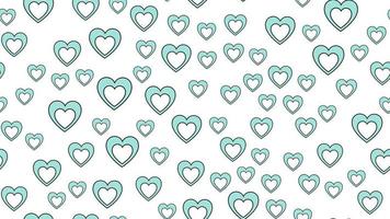 textur sömlös mönster av platt ikoner av hjärtan, kärlek objekt för de Semester av kärlek hjärtans dag februari 14 eller Mars 8 på en vit bakgrund. vektor illustration