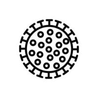 schwarze und weiße runde ikone des schädlichen chinesischen neuen virus gefährlicher stamm covid 019 coronavirus epidemie pandemie krankheit. virale Erkältungen. Vektor-Illustration vektor