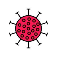 röd ikon av medicinsk kinesisk virus mikrob farlig dödligt anstränga covid 019 coronavirus epidemi pandemi sjukdom. vektor illustration isolerat på en vit bakgrund