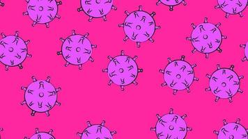 ändlös sömlös mönster av violett farlig infektiös dödligt respiratorisk coronavirus pandemi epidemi, covid-19 mikrob virus orsakar lunginflammation på en lila bakgrund vektor