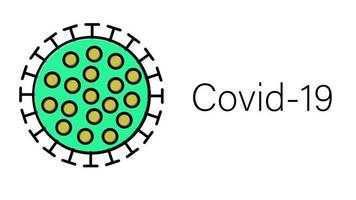 grüne gefährliche infektiöse tödliche Coronavirus-Pandemie-Epidemie der Atemwege, Covid-19-Mikrobenvirus isoliert auf weißem Hintergrund vektor
