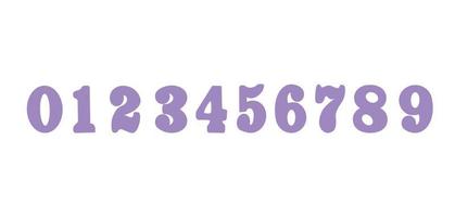 Stellen Sie die Nummer mit bunt ein. Vektorillustration der Zahlen eins, zwei, drei, vier, fünf, sechs, sieben, acht, neun, null. Satz von handgezeichneten Figuren. vektor