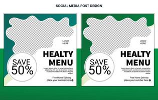 Essen Social Media Post Design Template Design kostenlos, Restaurant Social Media Post Design, Burger Post Design, Menü Post Design vektor