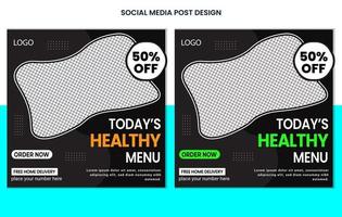 Essen Social Media Post Design Template Design kostenlos, Restaurant Social Media Post Design, Burger Post Design, Menü Post Design vektor