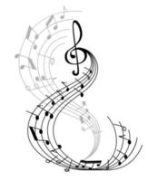 musik notera affisch med musikalisk symbol på personal vektor