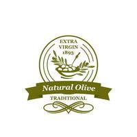 Vektor-Oliven-Symbol für natives Olivenöl extra vektor