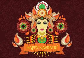 Maa Durga Gesicht Design auf Retro Hintergrund für Hindu Festival Shubh Navratri vektor