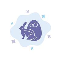 ägg kanin påsk kanin blå ikon på abstrakt moln bakgrund vektor