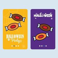 Lycklig halloween inbjudan design med godis vektor