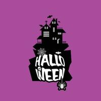 halloween-design mit typografie und hellem hintergrundvektor vektor