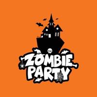 Zombie-Party-Typografie-Designvektor vektor