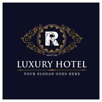 lyx hotell design med logotyp och typografi vektor