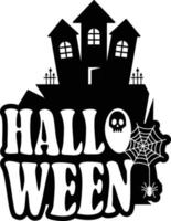 Halloween-Design mit Typografie und weißem Hintergrundvektor vektor