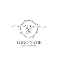 anfängliches zs-schönheitsmonogramm und elegantes logo-design, handschriftliches logo der ersten unterschrift, hochzeit, mode, blumen und botanik mit kreativer vorlage. vektor