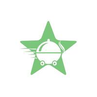 Star Food Delivery-Logo-Design. Zeichen für schnellen Lieferservice. vektor