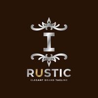 brev jag rustik vektor logotyp mall design för mode, bröllop, spa, salong, hotell, restaurang, skönhet vård