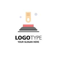 Drücken Sie die Taste Finger Start Business Logo Vorlage flache Farbe vektor