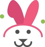 Hase Ostern Kaninchen flache Farbe Symbol Vektor Symbol Banner Vorlage
