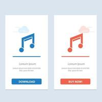 app basic design mobile music blau und rot jetzt herunterladen und kaufen web-widget-kartenvorlage vektor