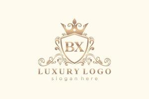 första bx brev kunglig lyx logotyp mall i vektor konst för restaurang, kungligheter, boutique, Kafé, hotell, heraldisk, Smycken, mode och Övrig vektor illustration.