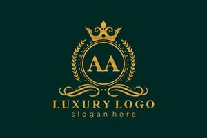 första aa brev kunglig lyx logotyp mall i vektor konst för restaurang, kungligheter, boutique, Kafé, hotell, heraldisk, Smycken, mode och Övrig vektor illustration.