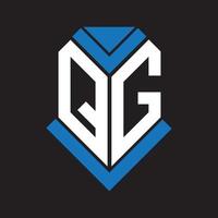 qg-Buchstaben-Logo-Design auf schwarzem Hintergrund. qg kreative Initialen schreiben Logo-Konzept. qg Briefgestaltung. vektor
