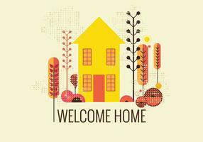 Retro Style Willkommen Home Vector