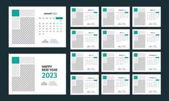 skrivbord kalender 2023 mall vektor