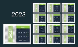 skrivbord kalender 2023 mall vektor