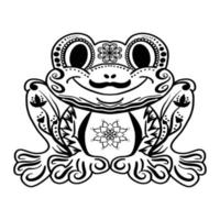 Frosch Malvorlage Mandala-Design. Druckdesign. T-Shirt-Design. vektor