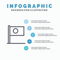 turbin vind energi kraft fast ikon infographics 5 steg presentation bakgrund vektor