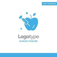 Apple Gravity Science Blue Solid Logo Vorlage Platz für Slogan vektor