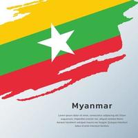 illustration av myanmar flagga mall vektor