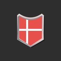 illustration av Danmark flagga mall vektor