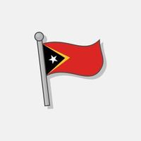 Illustration der Flaggenvorlage von Timor-Leste vektor