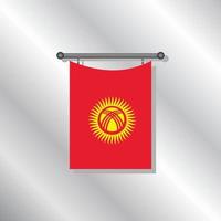 illustration av kyrgyzstan flagga mall vektor