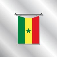 illustration av senegal flagga mall vektor