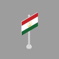 Illustration der tadschikischen Flaggenvorlage vektor